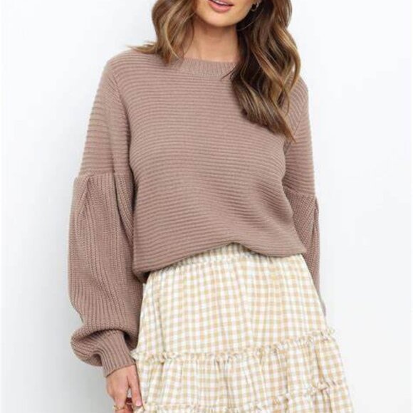 Petal and Pup Magnus Knit Sweater - Mocha - Picture 1 of 12